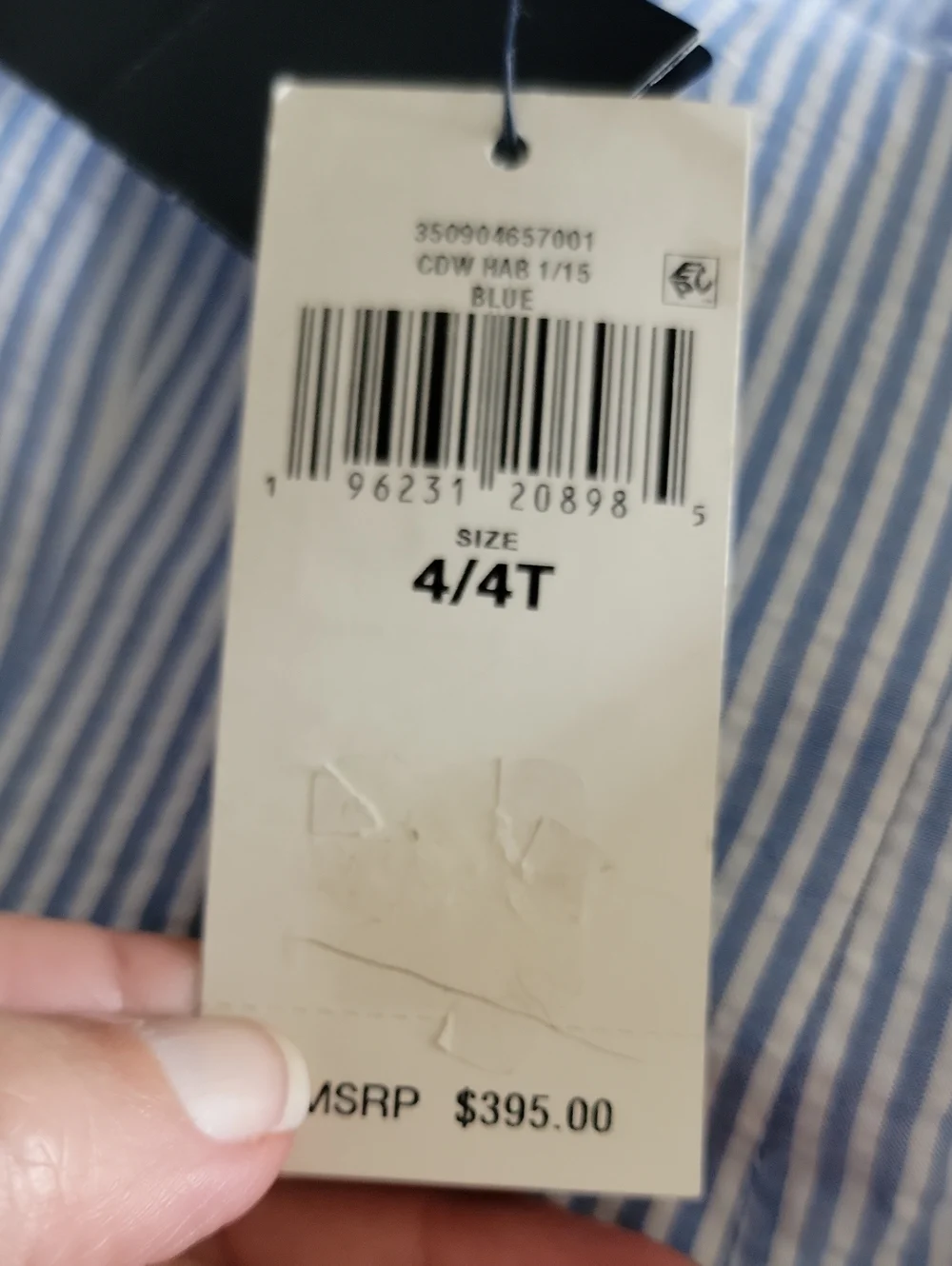 Ralph Lauren Boys Light Blue and White Seersucker Blazer